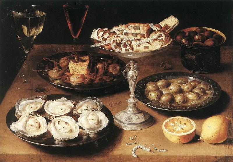 BEERT, Osias Still-Life with Oysters and Pastries France oil painting art